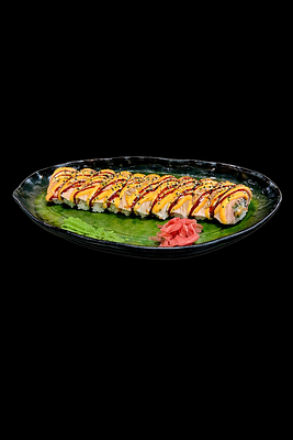 9 bitar halstrad lax nigiri